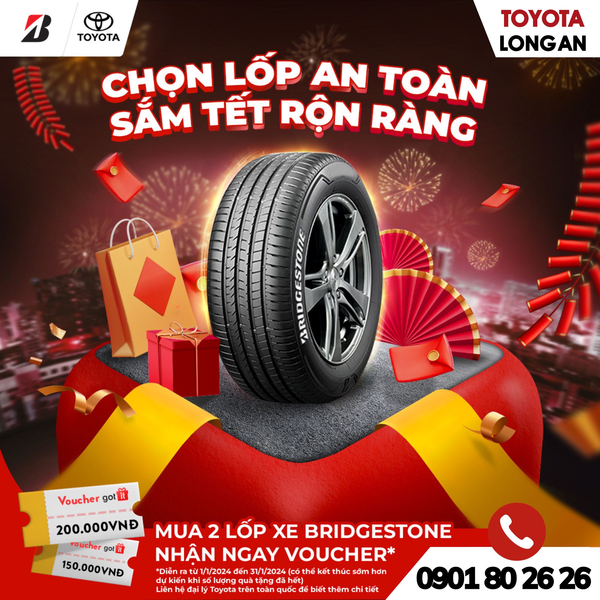 Chương trình khuyến mãi lốp Bridgestone tháng 01.2024