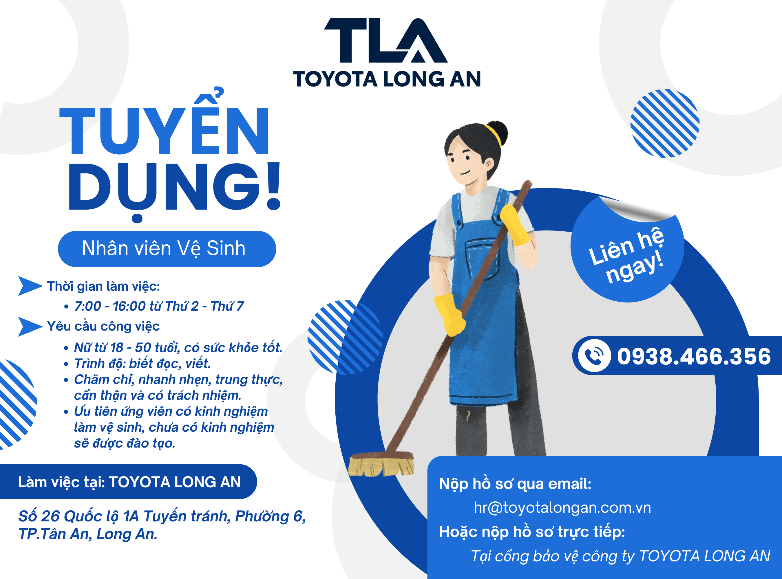 Toyota Long An tuyển dụng tháng 6.2025